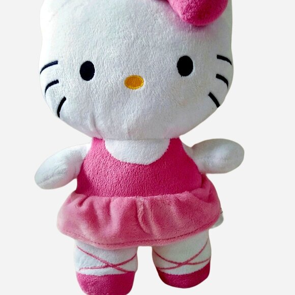 HELLO KITTY PINK BALLERINA W/ TUTU DRESS 12" PLUSH STUFFED ANIMAL - Picture 1 of 7